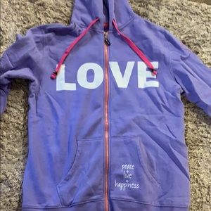 Peace Love World Zip Up Hoodie